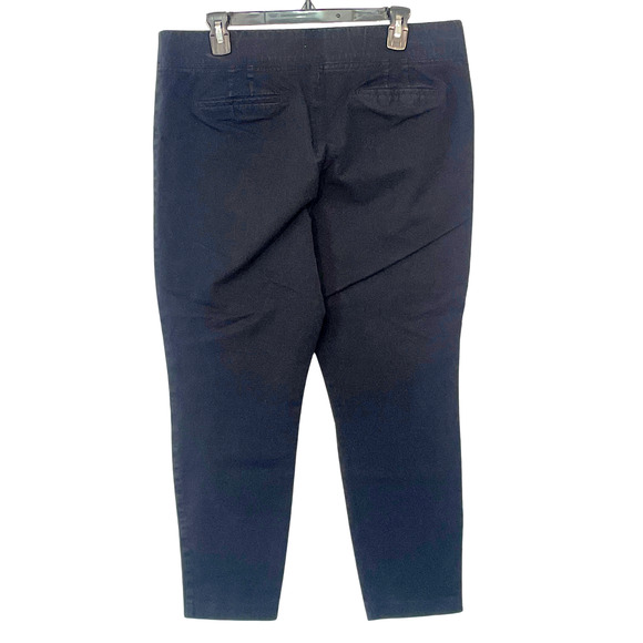 Talbots Sz 16 Essex Ankle Pants 25"In Pull-On Elastic Waist Cotton Stretch Black - Picture 2 of 5